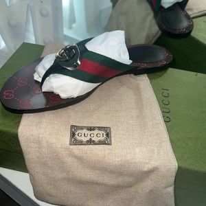 Gucci GG Thong Web Sandal